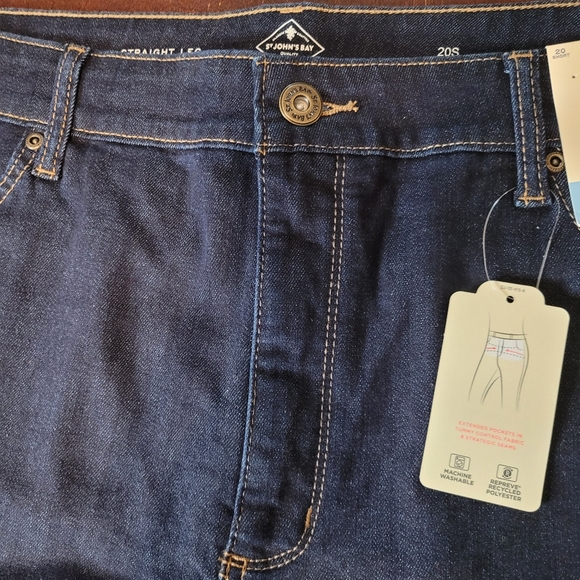 St. John's Bay Straight Leg Mid Rise Tummy Control Jeans - Picture 9 of 9